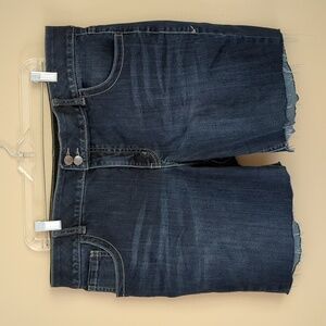 Size 18 Lane Bryant Cutoff Denim Shorts Blue Raw Hem Tighter Tummy Technology